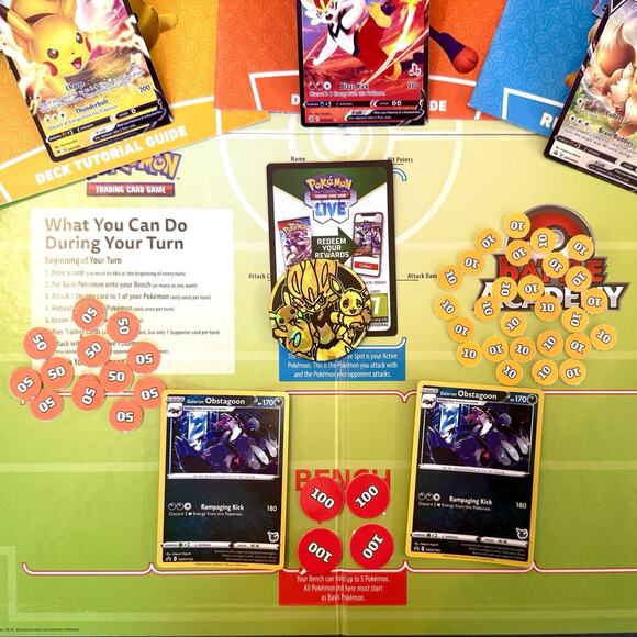 Pokémon TCG Battle Academy 2022 Board Game Pikachu Eevee Cinderace V Complete - Picture 6 of 8